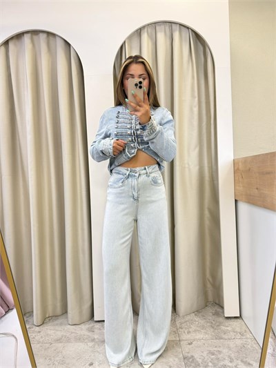 Scarf Buz Mavi Tensel Jean
