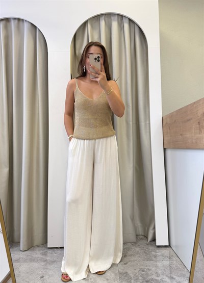 Sole Gold Işıltılı İp Askılı Triko