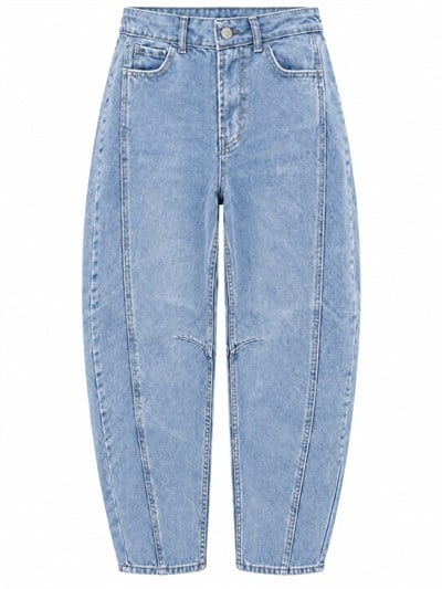 Sovira Buz Mavi Barrel Jean
