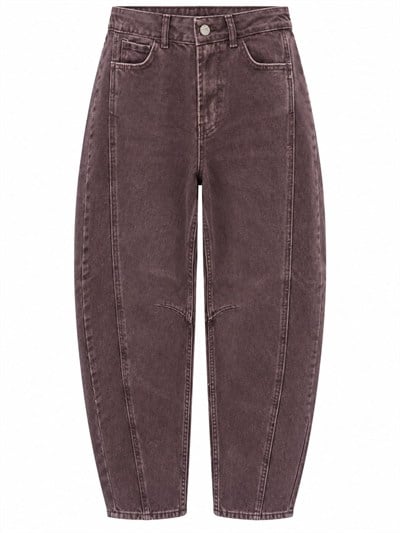 Sovira Kahve Yıkamalı Barrel Jean