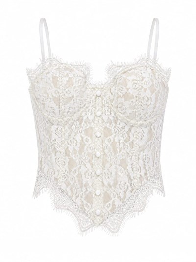 Swan Beyaz Dantelli Korse