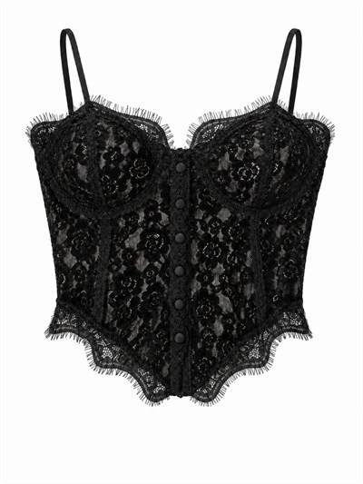 Swan Siyah Dantelli Korse