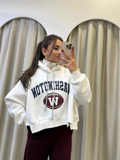 Tasarım Yaka Detaylı Oversize Sweatshirt