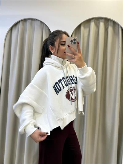 Tasarım Yaka Detaylı Oversize Sweatshirt