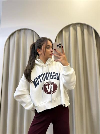 Tasarım Yaka Detaylı Oversize Sweatshirt