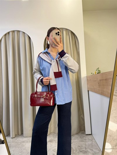 Twist Model Triko Detaylı Gömlek