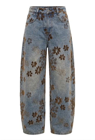 Warme Baskılı Tasarım Baggy Jean