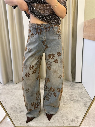 Warme Baskılı Tasarım Baggy Jean