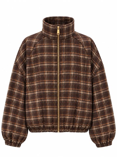 Wilyum Ekose Desen Dik Yaka Bomber Ceket