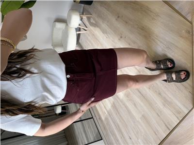 zra orj marka denim etek -bordo