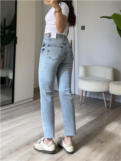 zra orj marka kesik paça boyfit jean-AÇIK MAVİ