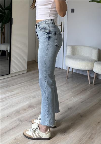 zra orj marka kesik paça boyfit jean-AÇIK MAVİ