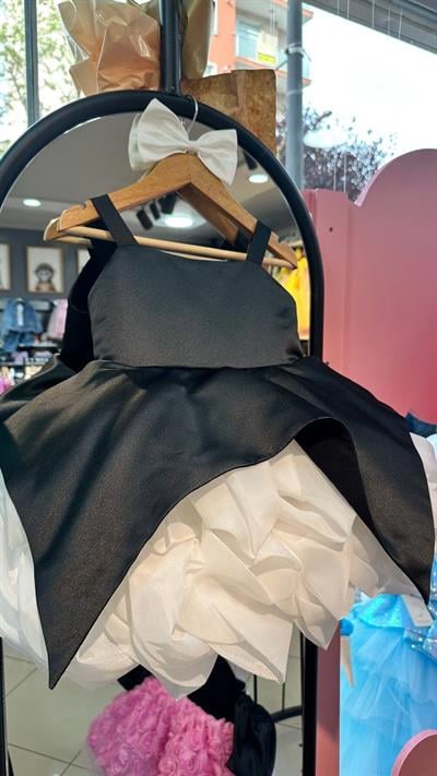 Eldivenli Tasarım Balon Elbise 