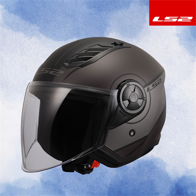 LS2 AIRFLOW 2 COVER MAT SİYAH-GRİ KASK