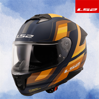 LS2 STREAM 2 VINTAGE MAT NAVY MAVİ-TURUNCU-KAHVERENGİ KASK
