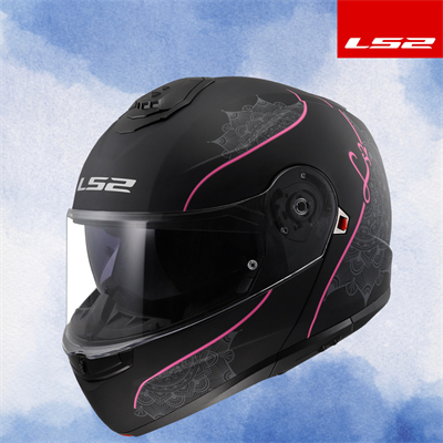 LS2 STROBE 2 LUX M.SİYAH-PEMBE KASK