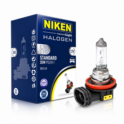 H8 NİKEN 35W Halojen Ampul PGJ19-1 12V Sis Farı Ampulü
