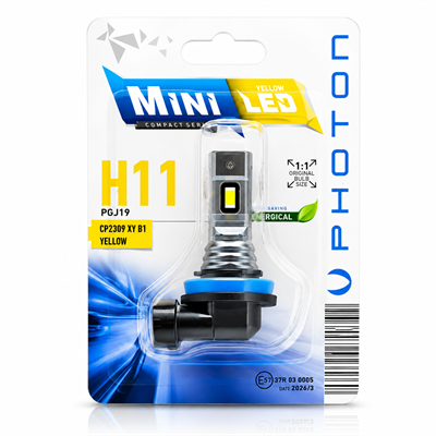 PHOTON Mini H11 12-24V Yellow Compact LED Tekli Sis Farı Ampulü