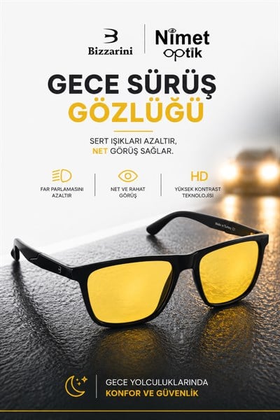 Bizzarini 612 Antifar Gece Sürüş Gözlüğü