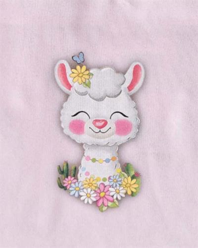 %100 Pamuk Papatya Desenli Pembe Kız Çocuk Ceket