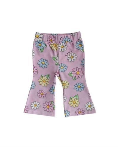 %100 Pamuk Papatya Desenli Pembe Kız Çocuk Pantolon