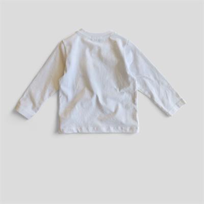 Beyaz Dinozor Baskılı Uzun Kollu Erkek Çocuk T-shirt