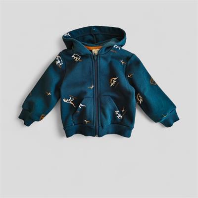 9 Ay–5 Yaş Dinozor Baskılı Erkek Çocuk Fermuarlı Ceket