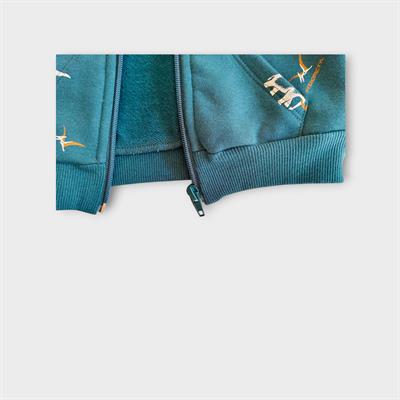 9 Ay–5 Yaş Dinozor Baskılı Erkek Çocuk Fermuarlı Ceket