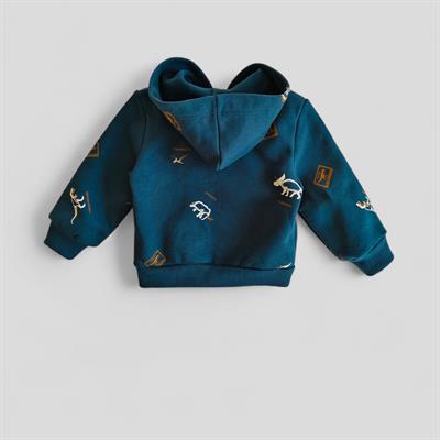 9 Ay–5 Yaş Dinozor Baskılı Erkek Çocuk Fermuarlı Ceket