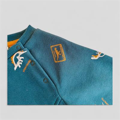 9 Ay–5 Yaş Dinozor Baskılı Erkek Çocuk Cepli Sweathirt