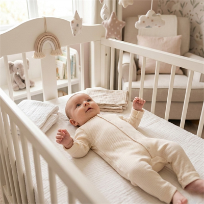 3 Ay–2 Yaş Yumuşak ve Rahat %100 Modal Ekru Bebek Uzun Kollu Tulum