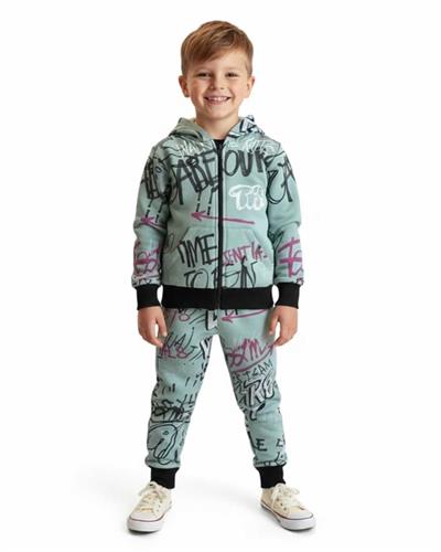 4–14 Yaş Erkek Çocuk Baskılı Lastikli Eşofman Altı Mint