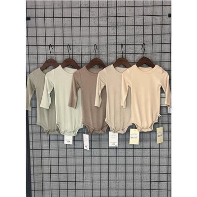 3 Ay–2 Yaş Yumuşak Modal Kumaş Kahverengi Uzun Kol Bebek Body