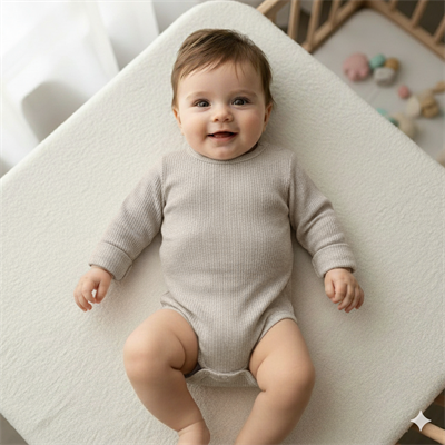 3 Ay–2 Yaş Yumuşak ve Rahat %100 Modal Açık Gri Bebek Uzun Kol