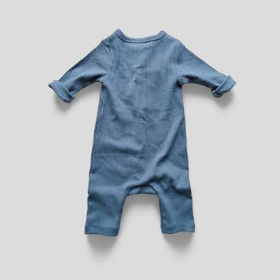 3 Ay–2 Yaş Yumuşak ve Rahat %100 Modal Mavi Bebek Uzun Kollu Tulum