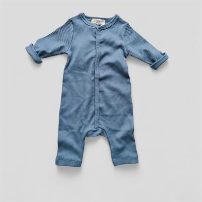 3 Ay–2 Yaş Yumuşak ve Rahat %100 Modal Mavi Bebek Uzun Kollu Tulum