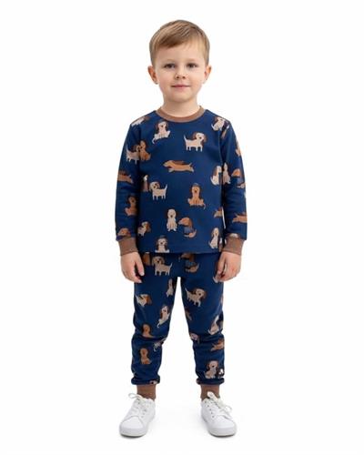 6 Ay–5 Yaş Erkek Çocuk Köpek Baskılı Pijama Takımı