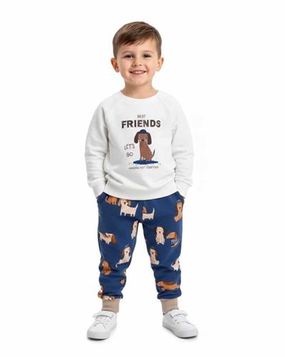 6 Ay–5 Yaş Erkek Çocuk Köpek Baskılı Sweatshirt