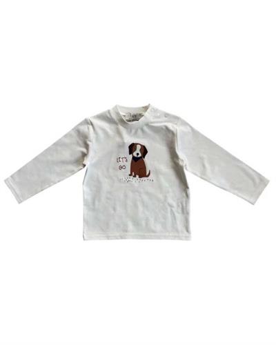 6 Ay–5 Yaş Erkek Çocuk Köpek Baskılı Uzun Kollu T-Shirt