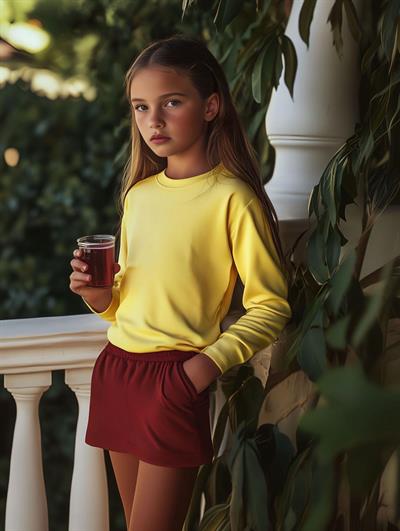 1–14 Yaş Sarı Basic Uzun Kollu T-Shirt