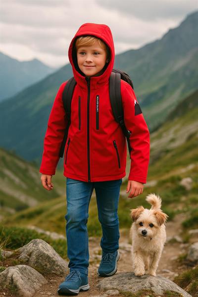 Sıcak ve Rahat 7–12 Yaş Erkek Çocuk Bronxboy Kırmızı Mont