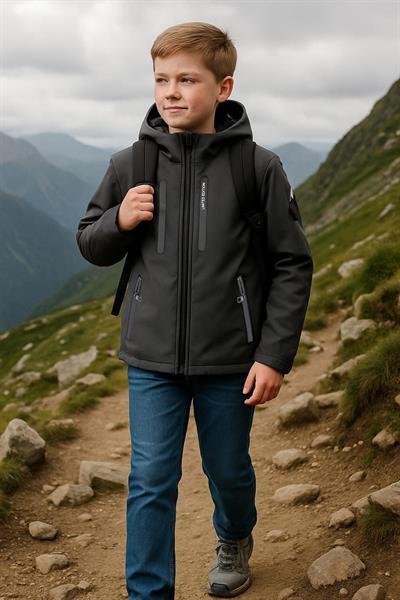 Sıcak ve Rahat 7–12 Yaş Erkek Çocuk Bronxboy Siyah Mont