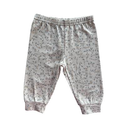 9 Ay–5 Yaş Kız Çocuk Yaprak Desenli Yumuşak Modal Kumaş Pijama Takımı