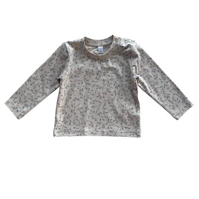 9 Ay–5 Yaş Kız Çocuk Yaprak Desenli Yumuşak Modal Kumaş Pijama Takımı