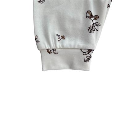 9 Ay–5 Yaş Kız Çocuk Fındık Desenli Yumuşak Modal Kumaş Pijama Takımı