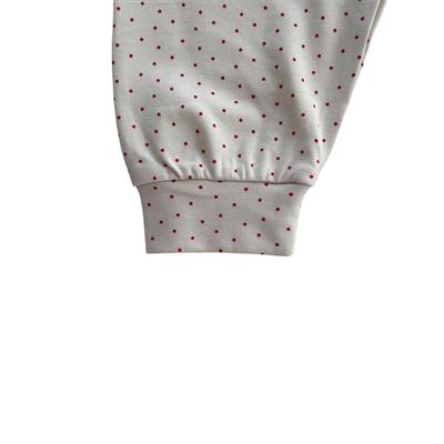 9 Ay–5 Yaş Kız Çocuk Puantiye Desenli Yumuşak Modal Kumaş Pijama Takımı