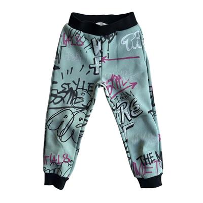 4–14 Yaş Erkek Çocuk Baskılı Lastikli Eşofman Altı Mint