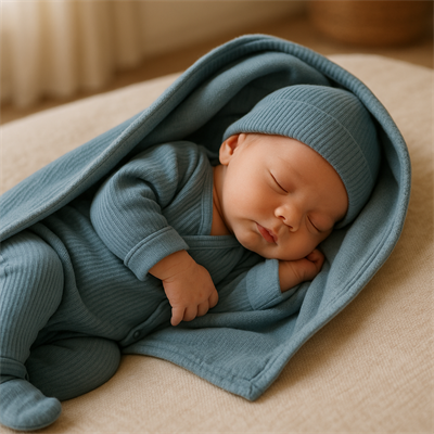 0-1 Yaş Bebek Modal Hastane Çıkış Seti Mavi