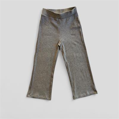 4-14 Yaş Günlük ve Kullanışlı Kız Çocuk Gri İspanyol Paça Pantolon