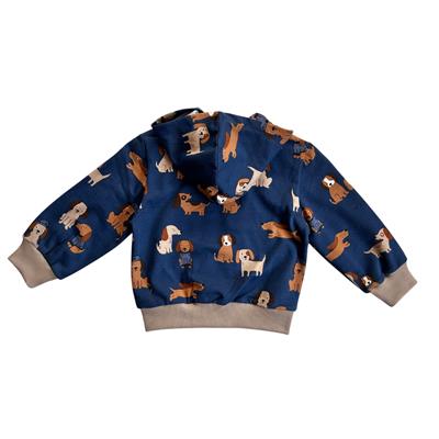 6 Ay–5 Yaş Erkek Çocuk Köpek Baskılı Kapüşonlu Hırka